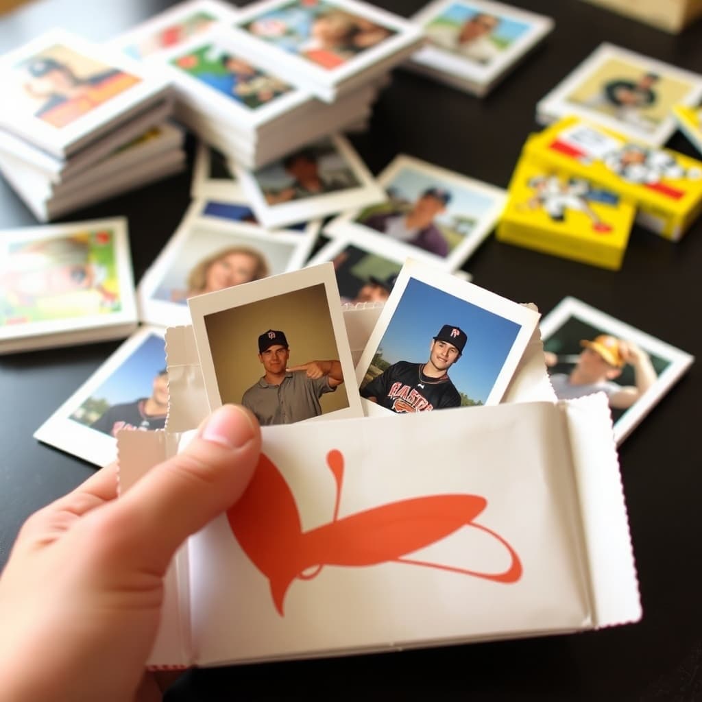 Travel photo album with polaroid style photos